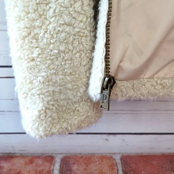 Pendleton Teddy Bear Sherpa Tan Full Zip Fleece Flannel Fuzzy Jacket Size Small - Picture 15 of 16